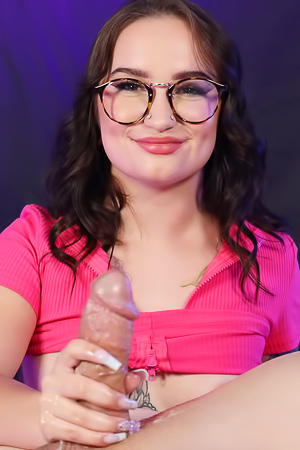 Bunny Fae Gives A Wild Handjob, Johnny Blasts Cum Over Her Pretty Face